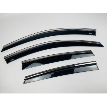 Дефлектори вікон Honda CR-V 2007-2012 з нерж. хром полоскою-1